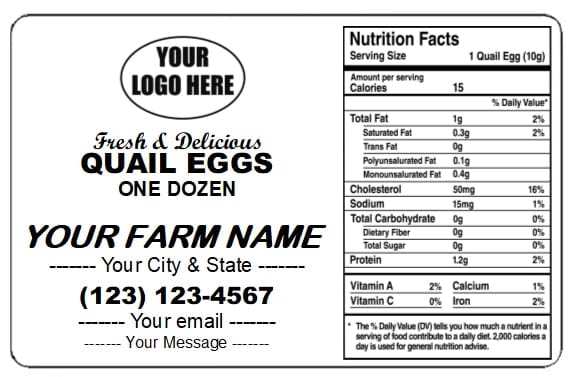 NWQuailFarm Quail Carton Labels Custom Quail Carton Labels