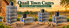 Quail Town modular quail cages and accessories in a homestead setting