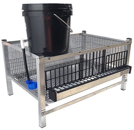 Quail Town 4 Inch Tabletop Leg Kit, 1 Grow Out Cage with black 2-gallon water reservoir