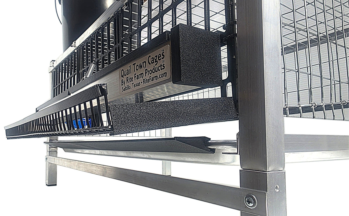 Quail Town feed saver extension for quail cage litter tray