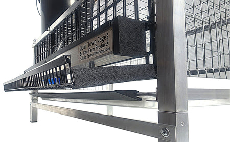 Quail Town feed saver extension for quail cage litter tray