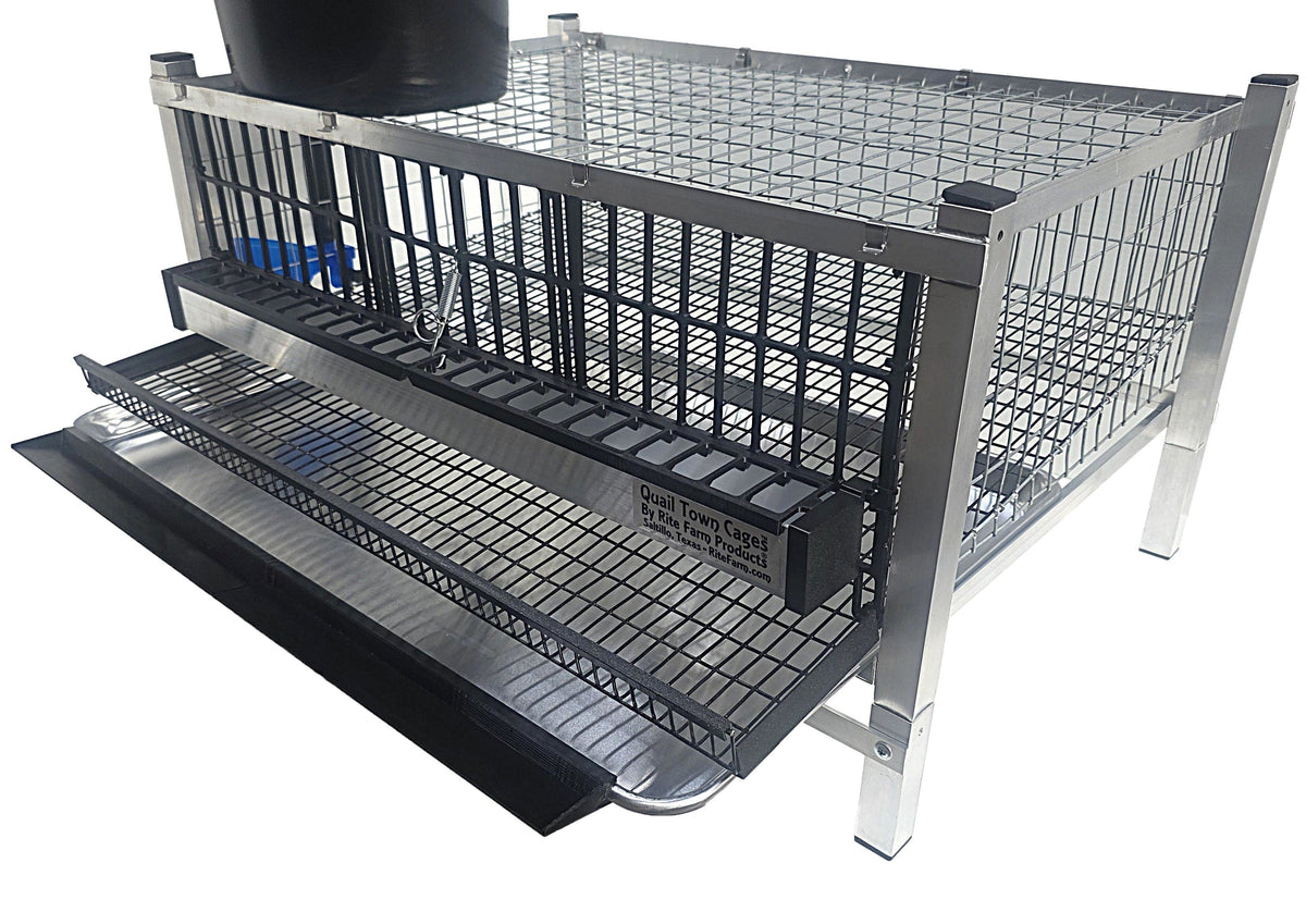 Quail Town feed saver extension for quail cage litter tray