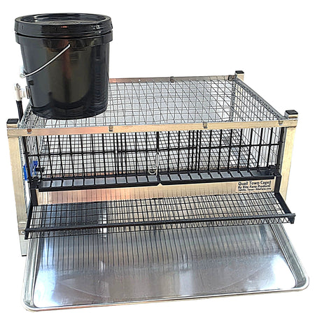 Quail Town modular Coturnix quail grow-out cage with PVC-coated flat floor