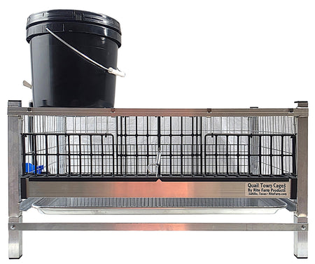 Quail Town modular Coturnix quail grow-out cage with PVC-coated flat floor