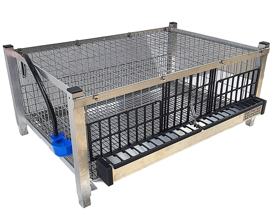 Quail Town modular Coturnix quail grow-out cage with PVC-coated flat floor