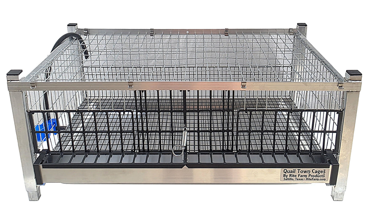 Quail Town modular Coturnix quail grow-out cage with PVC-coated flat floor