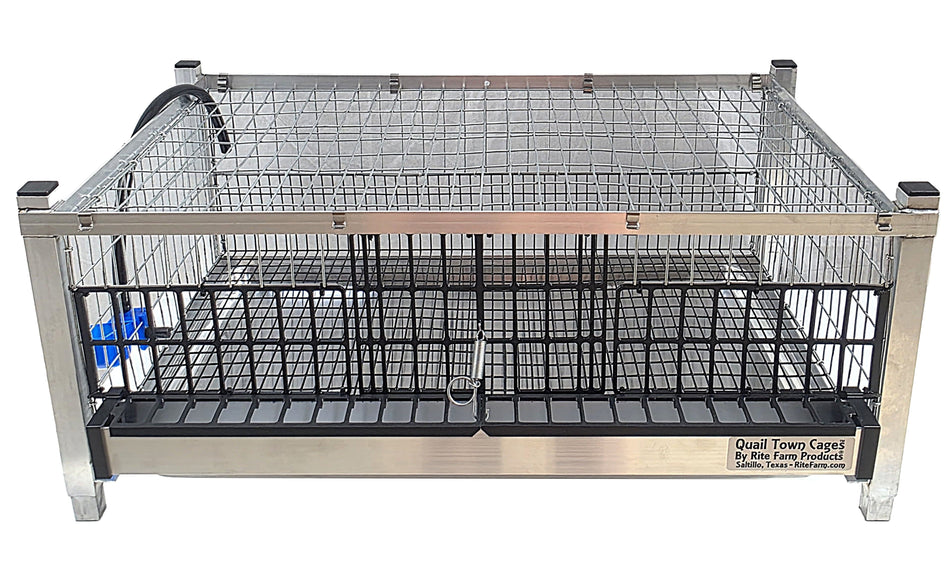 Quail Town modular Coturnix quail grow-out cage with PVC-coated flat floor
