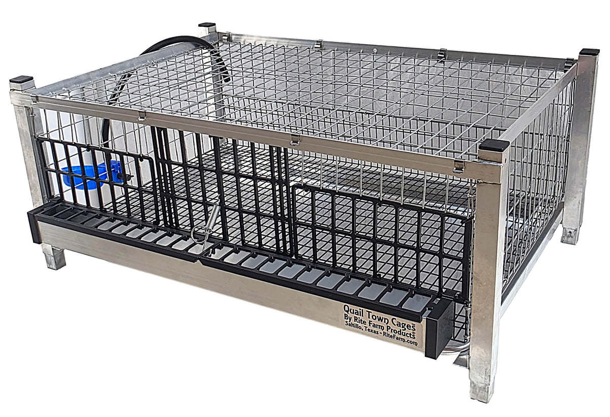 Quail Town modular Coturnix quail grow-out cage with PVC-coated flat floor