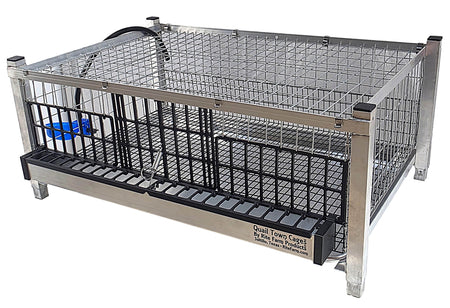 Quail Town modular Coturnix quail grow-out cage with PVC-coated flat floor
