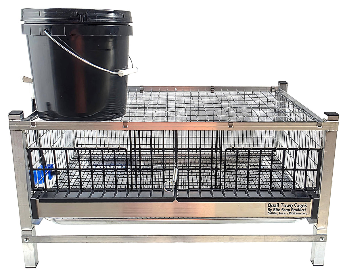 Quail Town modular Coturnix quail grow-out cage with PVC-coated flat floor
