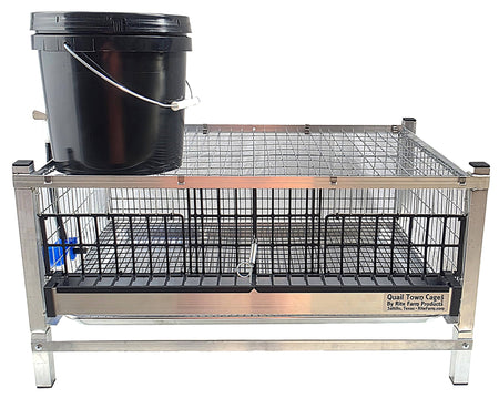 Quail Town modular Coturnix quail grow-out cage with PVC-coated flat floor