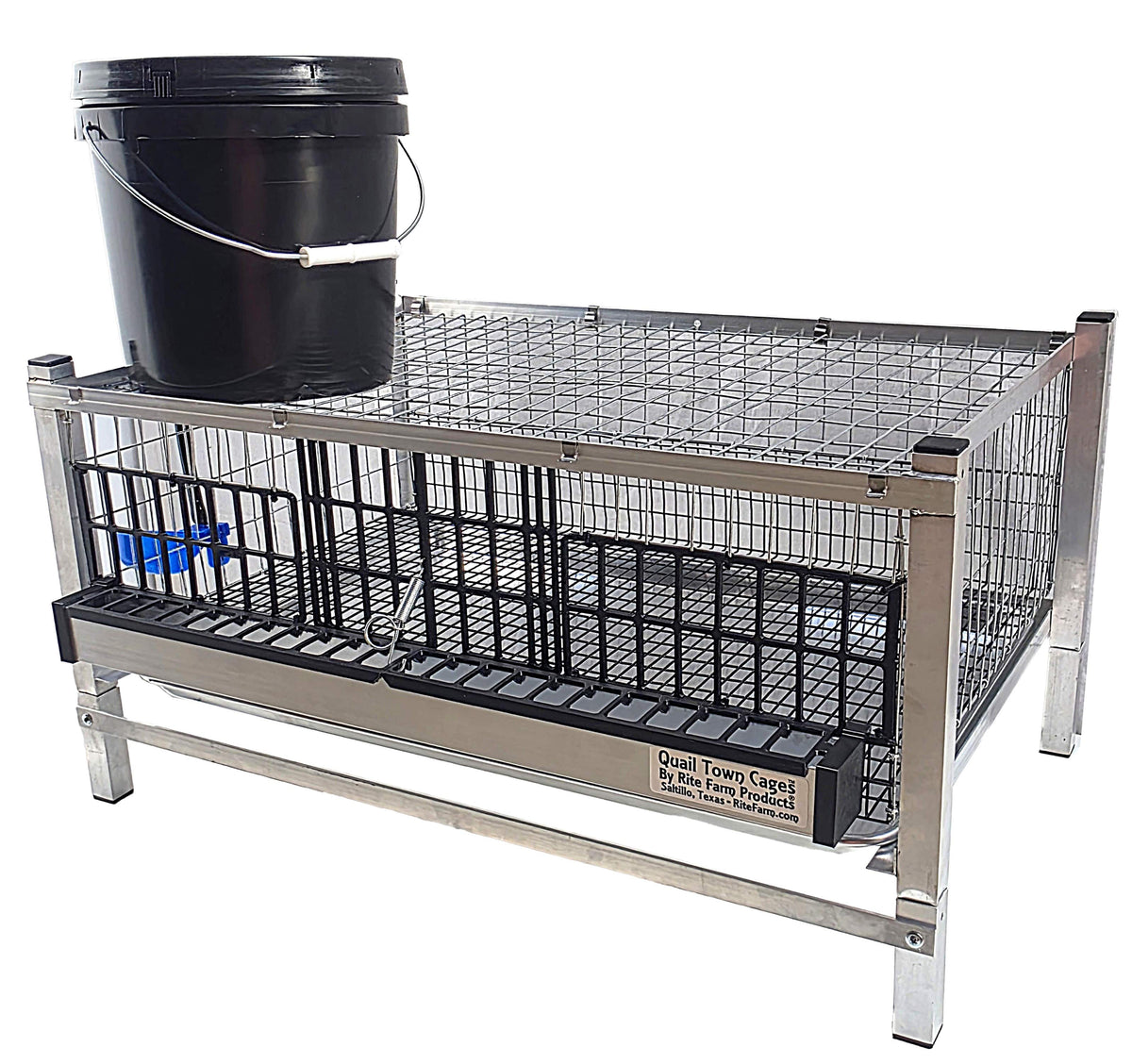 Quail Town modular Coturnix quail grow-out cage with PVC-coated flat floor