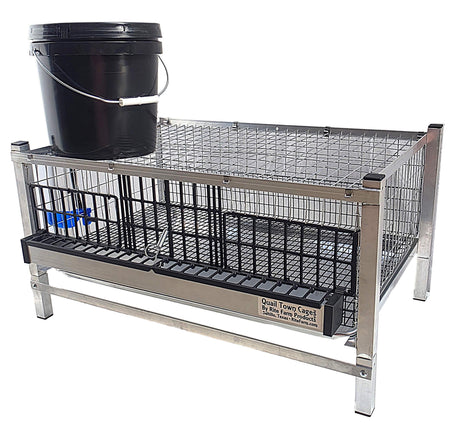 Quail Town modular Coturnix quail grow-out cage with PVC-coated flat floor