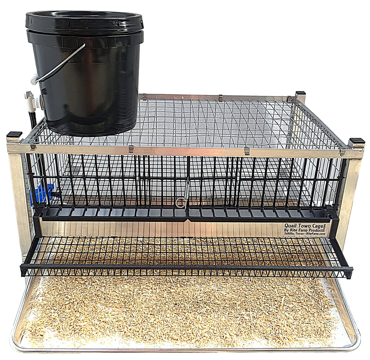 Quail Town modular Coturnix quail grow-out cage with PVC-coated flat floor