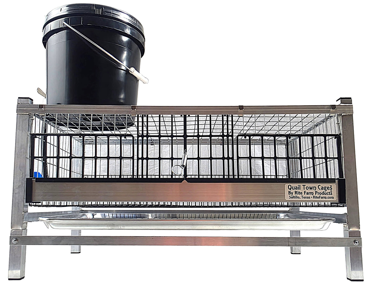 Quail Town modular Coturnix quail grow-out cage with PVC-coated flat floor