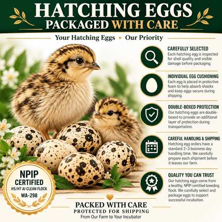 NWQuailFarm Hatching Eggs Jumbo Brown Coturnix Hatching Eggs — 15 Count