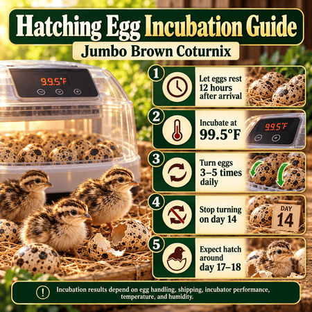 NWQuailFarm Hatching Eggs Jumbo Brown Coturnix Hatching Eggs — 15 Count