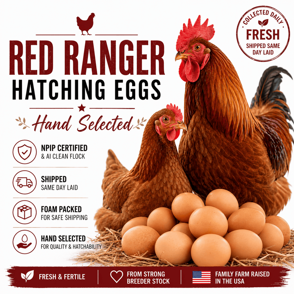 NWQuailFarm Hatching Eggs Red Ranger Hatching Eggs – NPIP Certified – High Fertility – Free Shipping