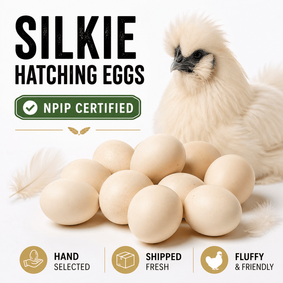 NWQuailFarm Hatching Eggs Silkie Hatching Eggs – NPIP Certified – High Fertility – Free Shipping